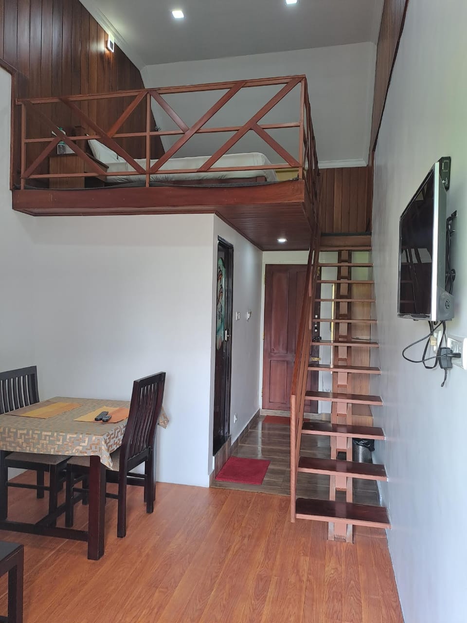 Chalet Duplex Interior with Staircase and Loft